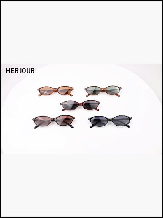 Polarized Retro Oval Sunglasses Narrow Cat Eye Wrap Around main image 6